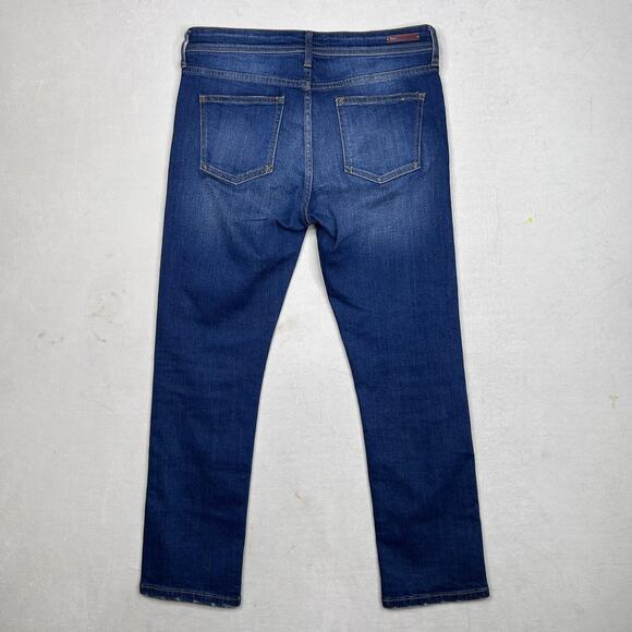 Anthropologie Pilcro Highrise Relaxed Straight Ankle Red Stripe Jean Women's 28 - Picture 3 of 11